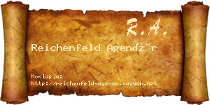 Reichenfeld Agenór névjegykártya